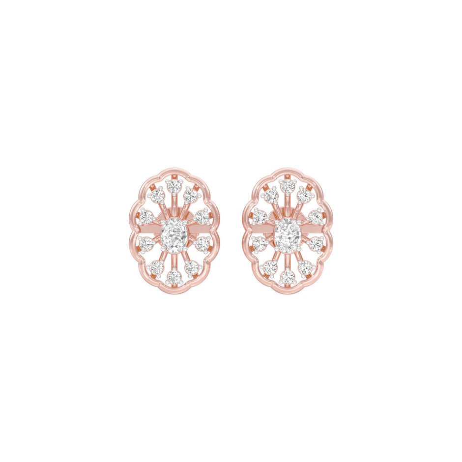 OrnaFlare Diamond Stud Earrings 18 KT / Rose Gold