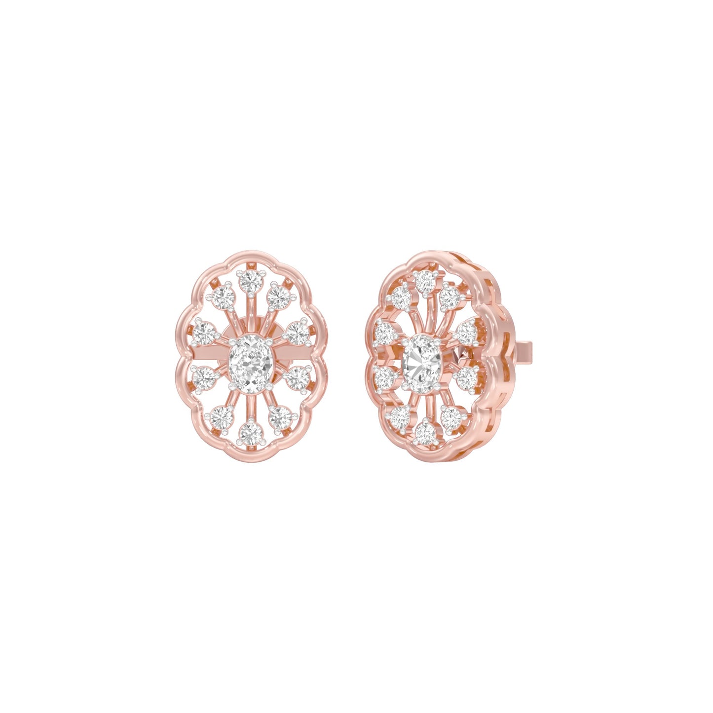 OrnaFlare Diamond Stud Earrings 18 KT / Rose Gold