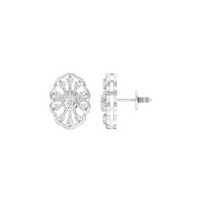 OrnaFlare Diamond Stud Earrings 18 KT / White Gold