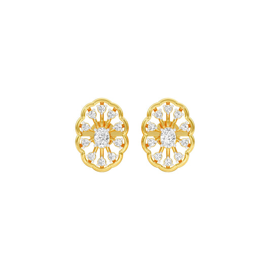 OrnaFlare Diamond Stud Earrings 18 KT / Yellow Gold