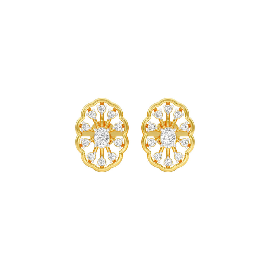 OrnaFlare Diamond Stud Earrings 18 KT / Yellow Gold