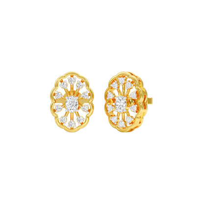 OrnaFlare Diamond Stud Earrings 18 KT / Yellow Gold