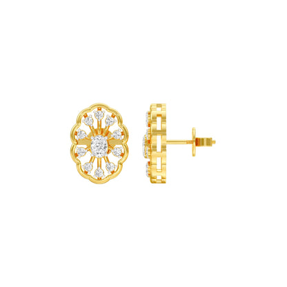 OrnaFlare Diamond Stud Earrings 18 KT / Yellow Gold