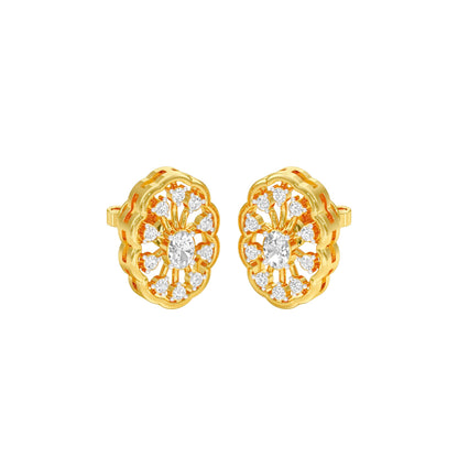 OrnaFlare Diamond Stud Earrings 18 KT / Yellow Gold