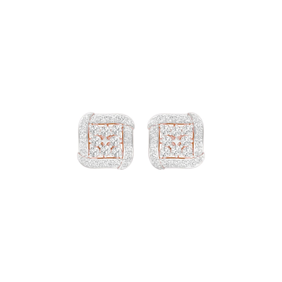 Lustre Drops Diamond Stud Earrings 18 KT / Rose Gold