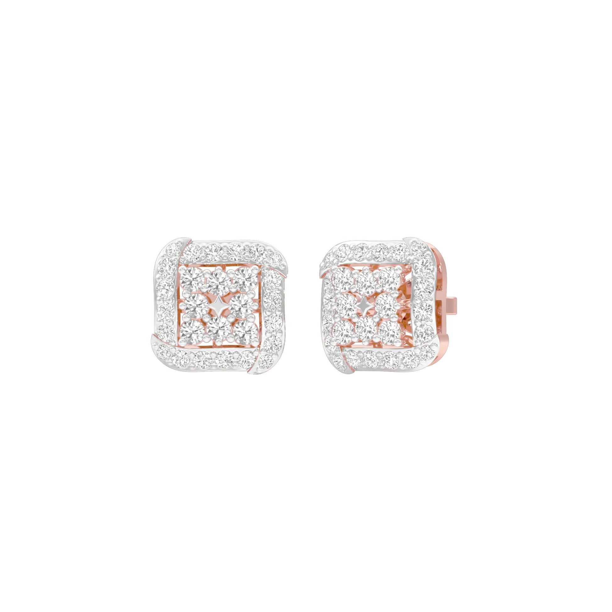 Lustre Drops Diamond Stud Earrings 18 KT / Rose Gold