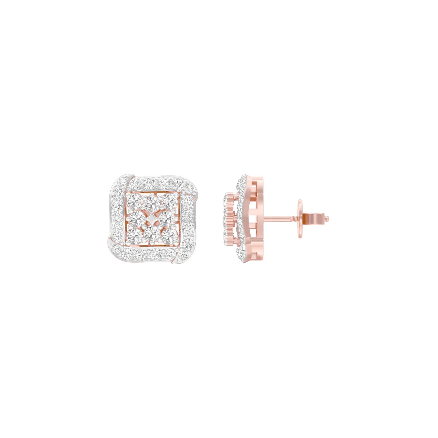 Lustre Drops Diamond Stud Earrings 18 KT / Rose Gold