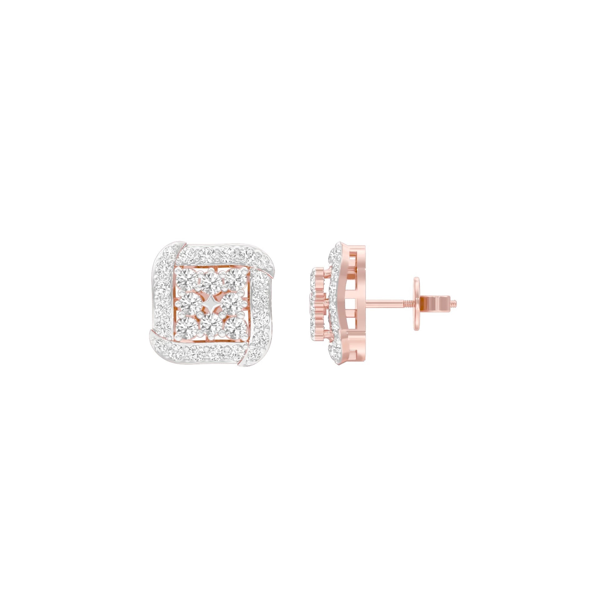 Lustre Drops Diamond Stud Earrings 18 KT / Rose Gold