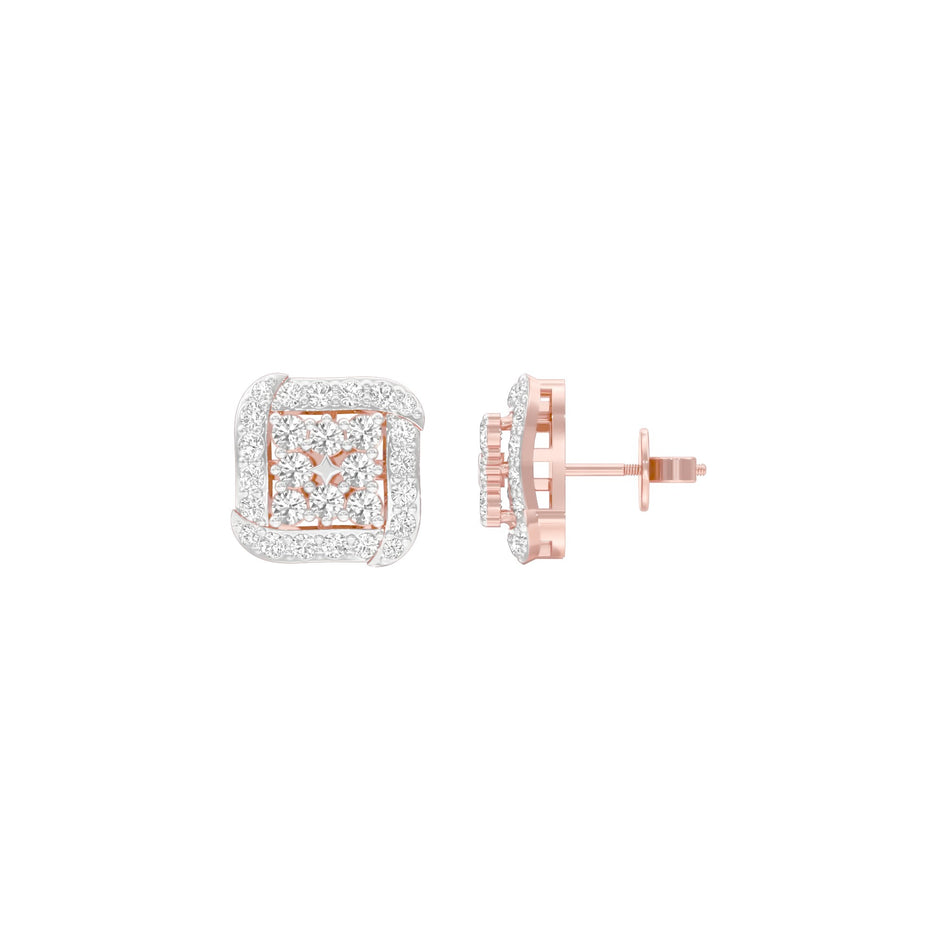 Lustre Drops Diamond Stud Earrings 18 KT / Rose Gold