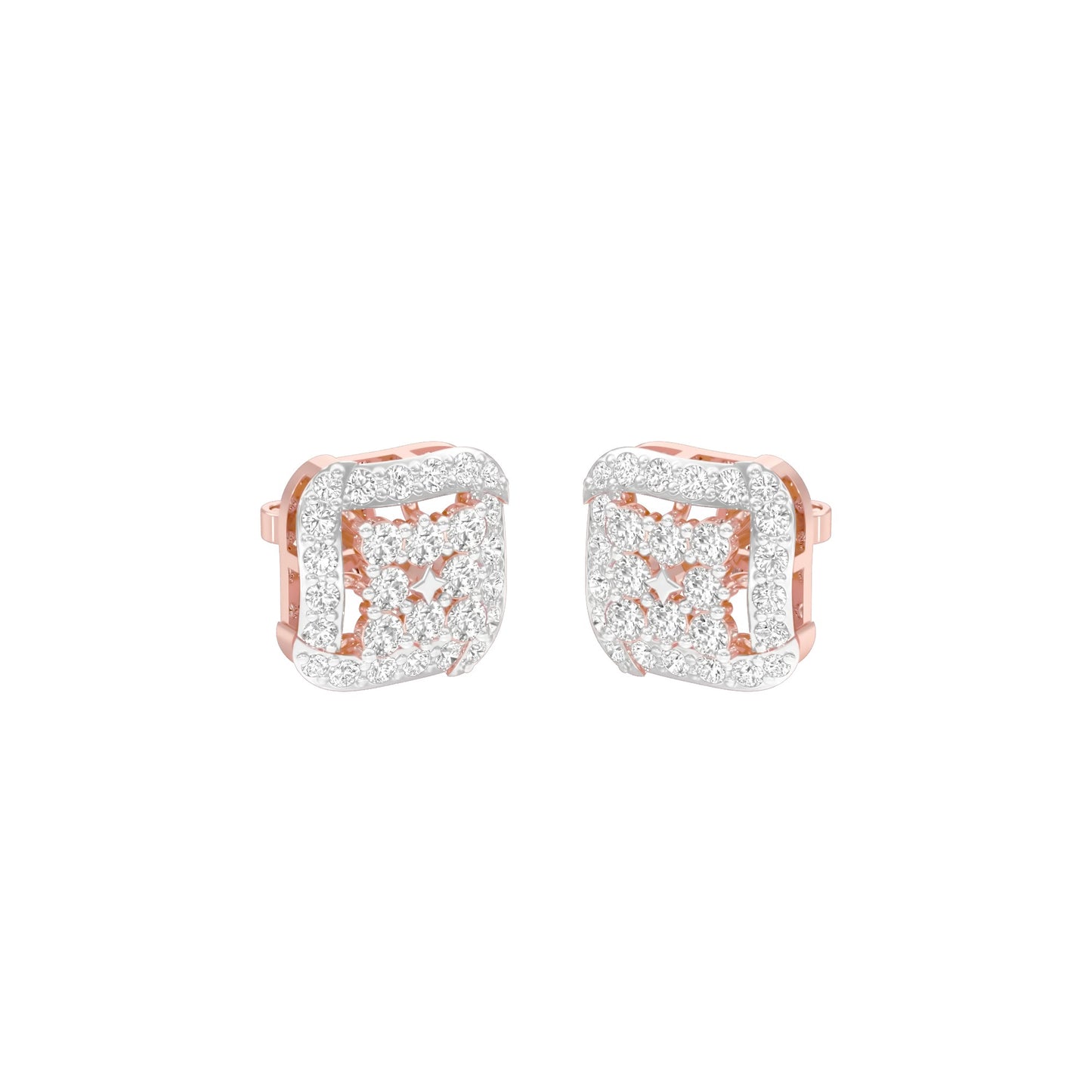 Lustre Drops Diamond Stud Earrings 18 KT / Rose Gold