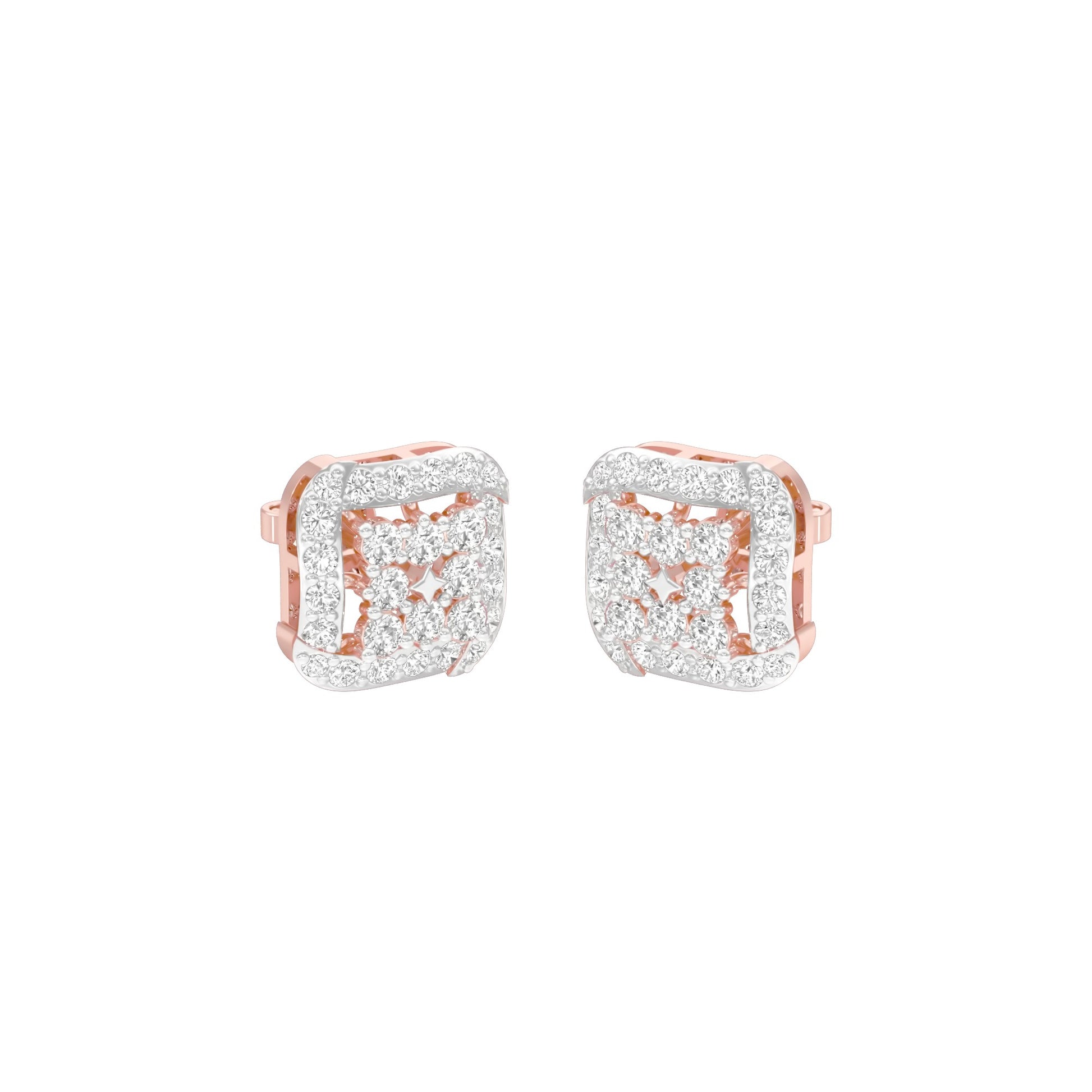 Lustre Drops Diamond Stud Earrings 18 KT / Rose Gold