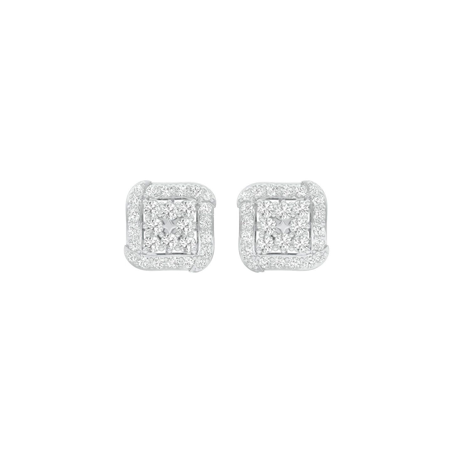 Lustre Drops Diamond Stud Earrings 18 KT / White Gold