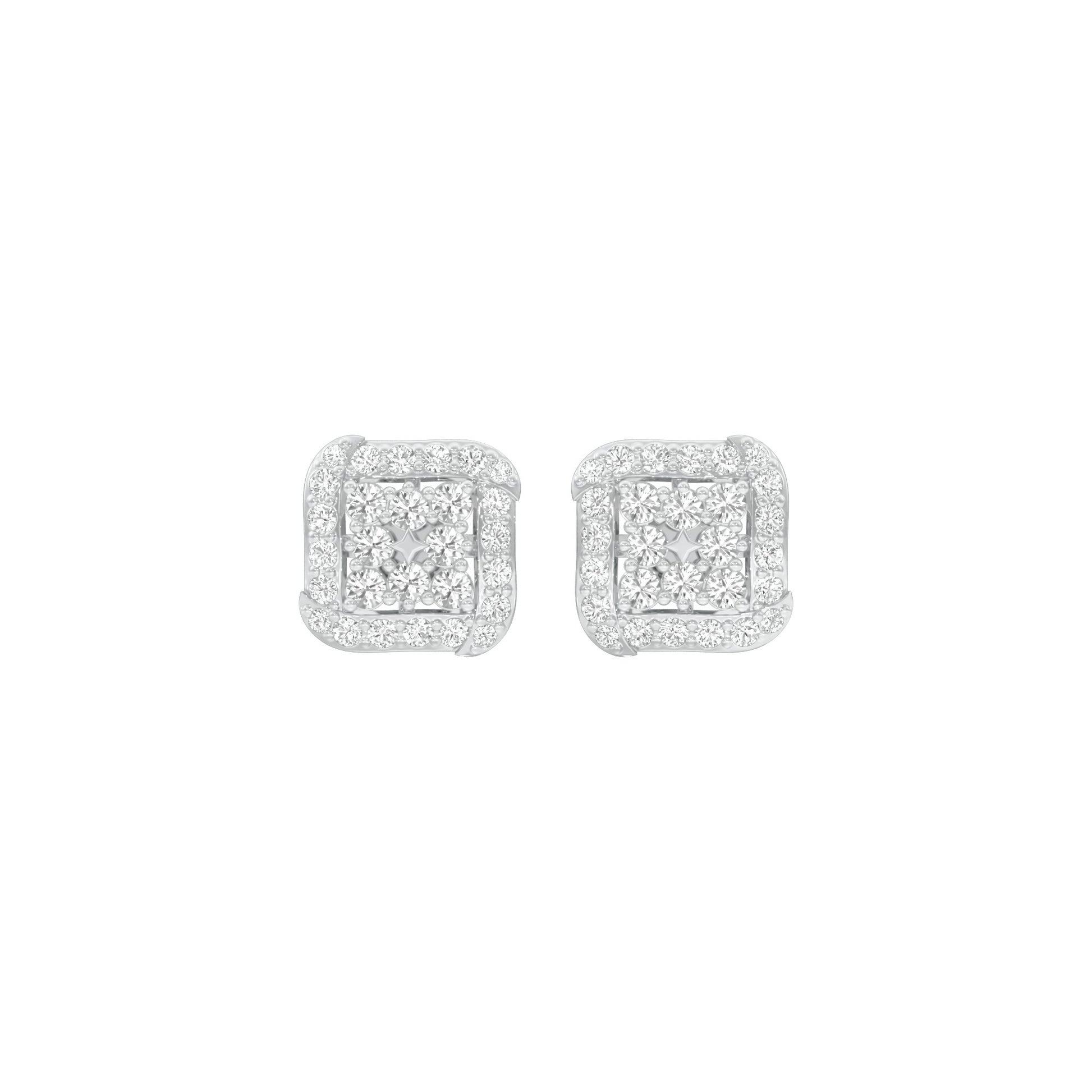 Lustre Drops Diamond Stud Earrings 18 KT / White Gold
