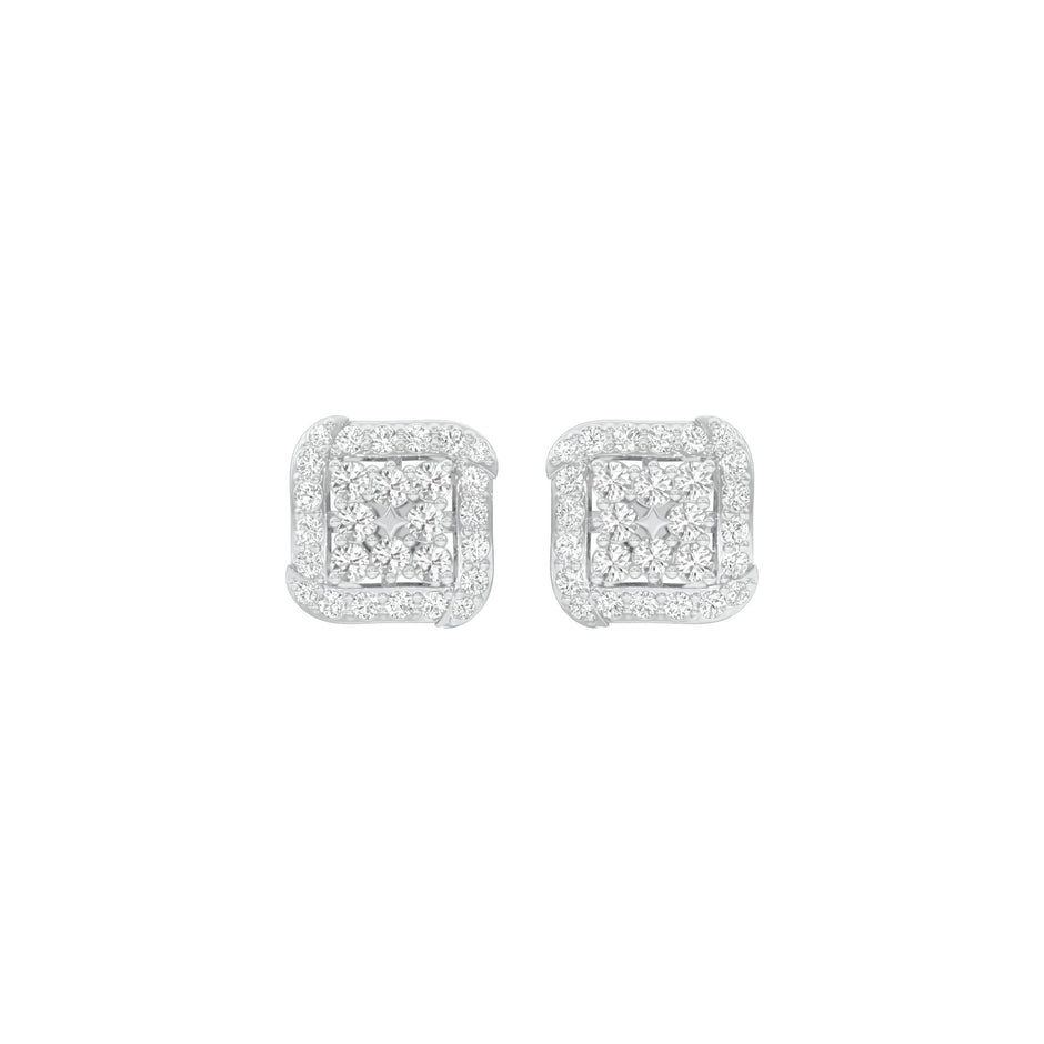 Lustre Drops Diamond Stud Earrings 18 KT / White Gold