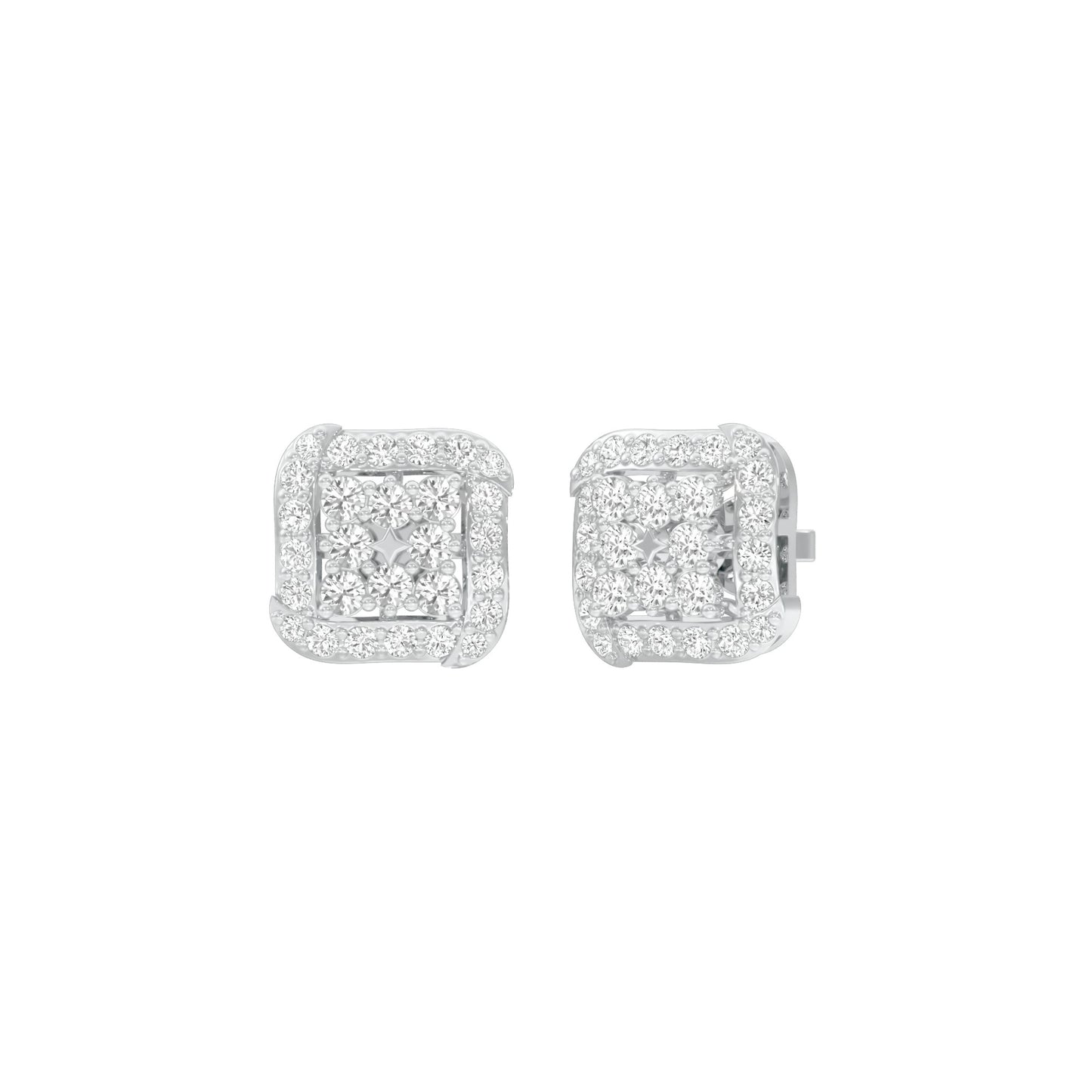 Lustre Drops Diamond Stud Earrings 18 KT / White Gold