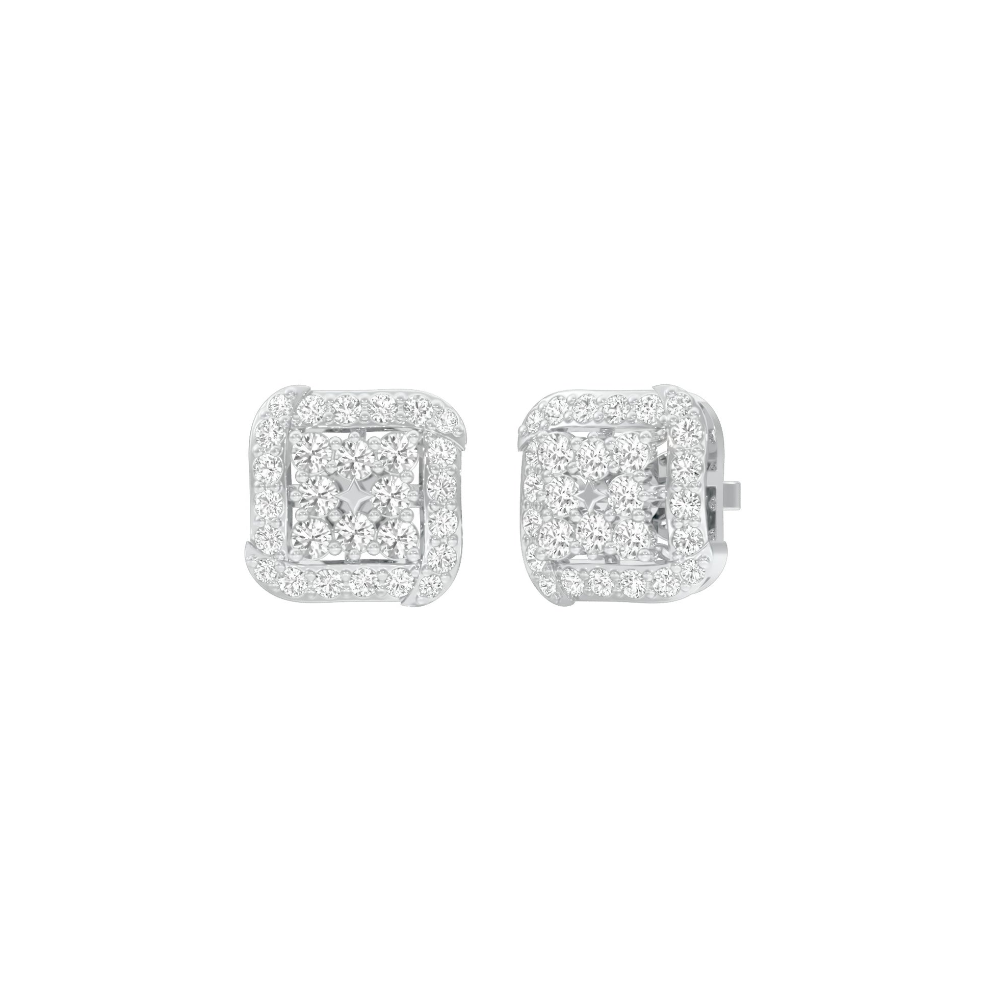 Lustre Drops Diamond Stud Earrings 18 KT / White Gold