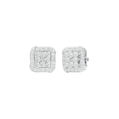 Lustre Drops Diamond Stud Earrings 18 KT / White Gold