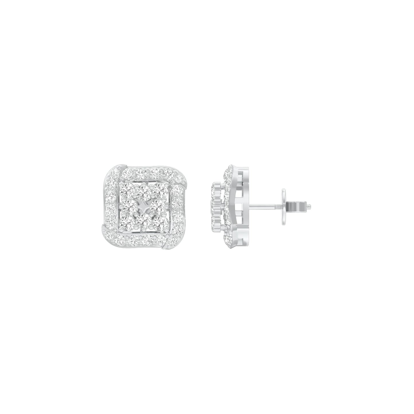 Lustre Drops Diamond Stud Earrings 18 KT / White Gold