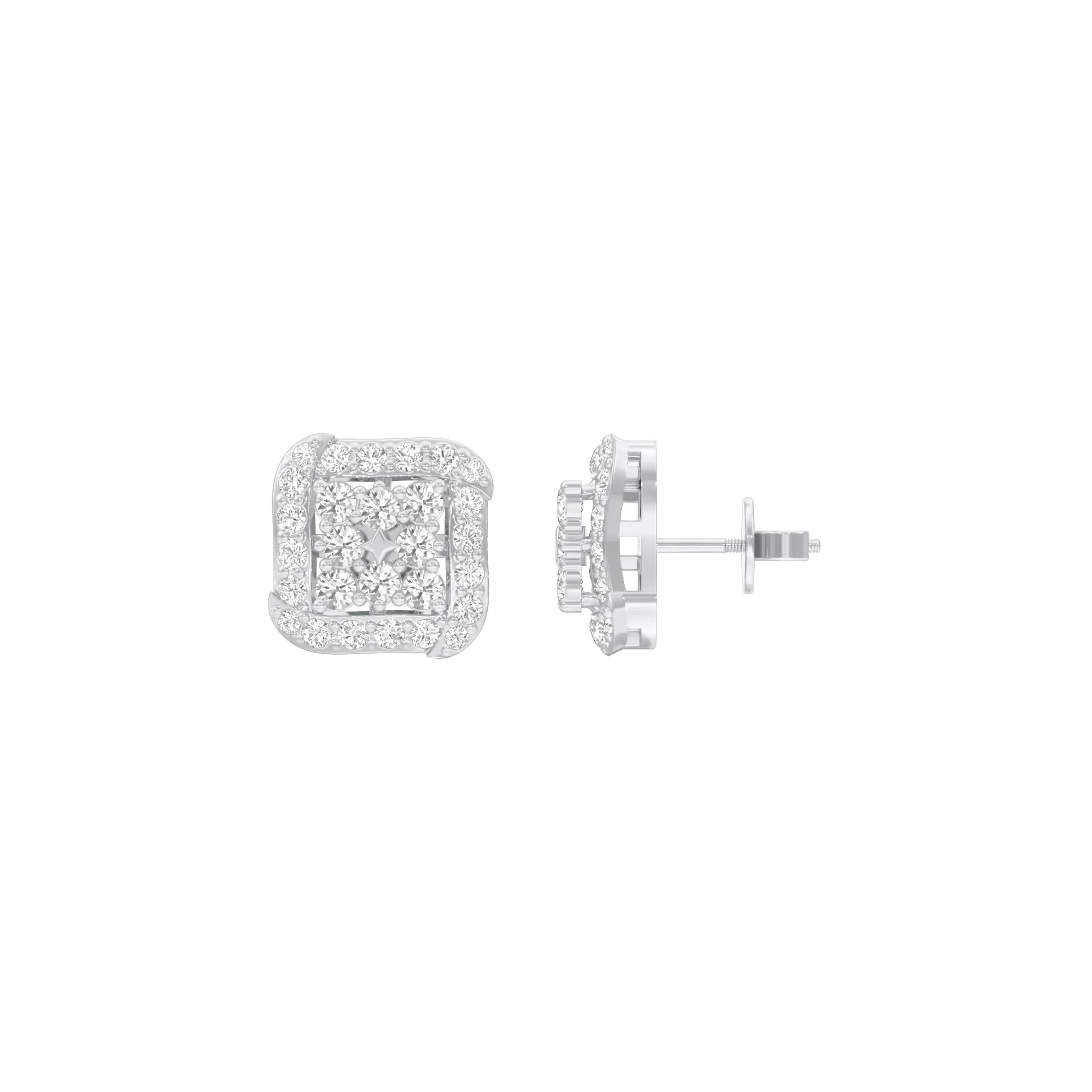 Lustre Drops Diamond Stud Earrings 18 KT / White Gold