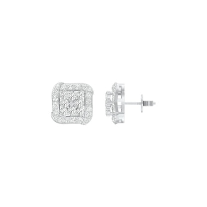 Lustre Drops Diamond Stud Earrings 18 KT / White Gold