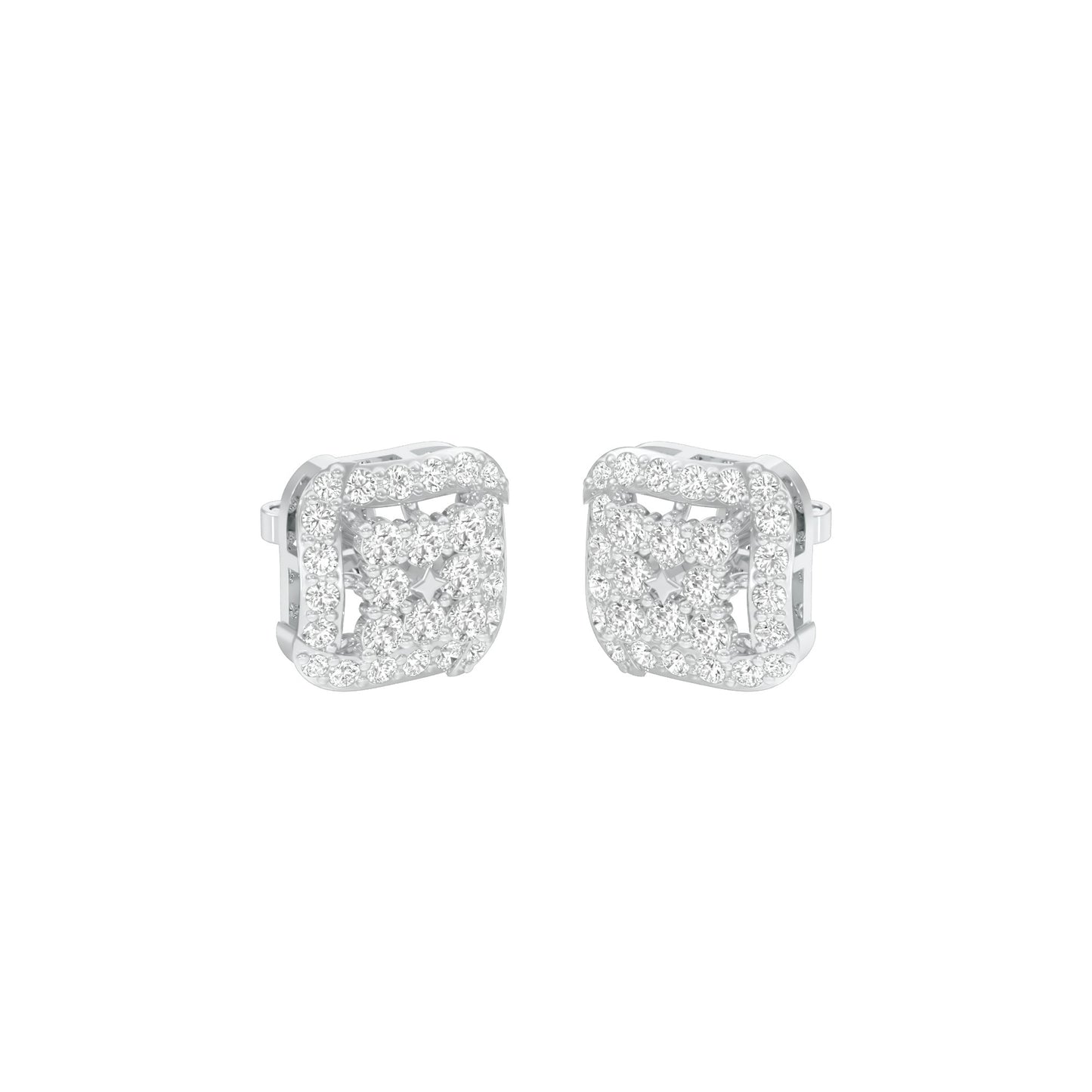 Lustre Drops Diamond Stud Earrings 18 KT / White Gold