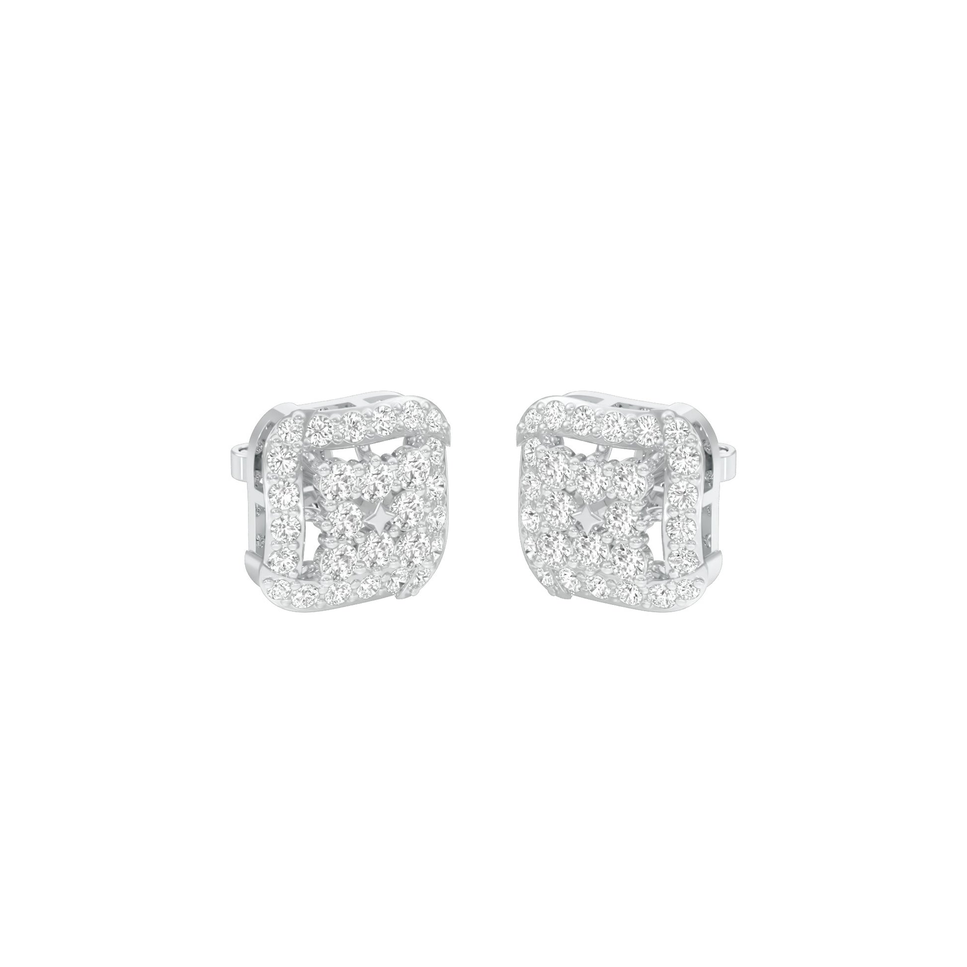 Lustre Drops Diamond Stud Earrings 18 KT / White Gold