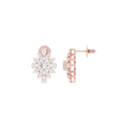 Ruffled Diamond Stud Earrings 18 KT / Rose Gold