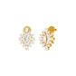Ruffled Diamond Stud Earrings 18 KT / Yellow Gold
