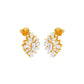 Ruffled Diamond Stud Earrings 18 KT / Yellow Gold