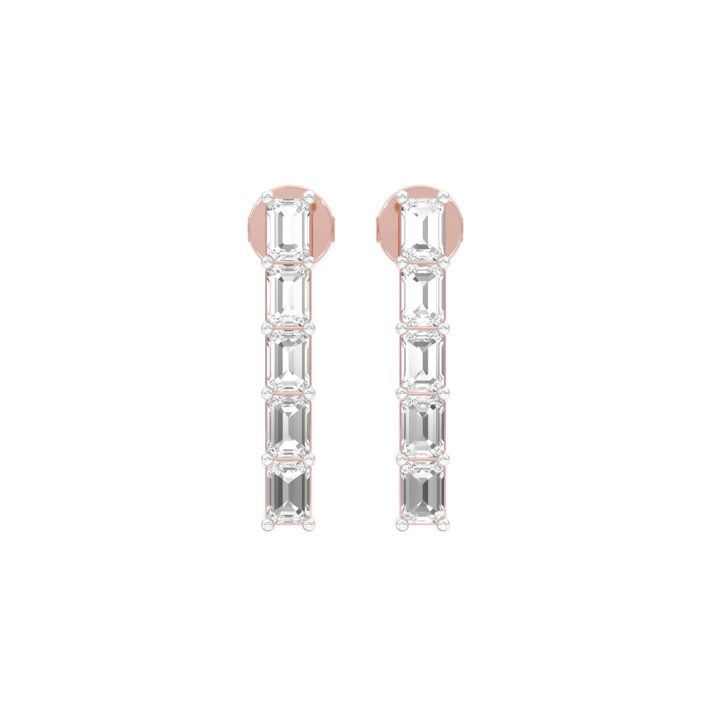 Streamlined Diamond Stud Earrings 18 KT / Rose Gold