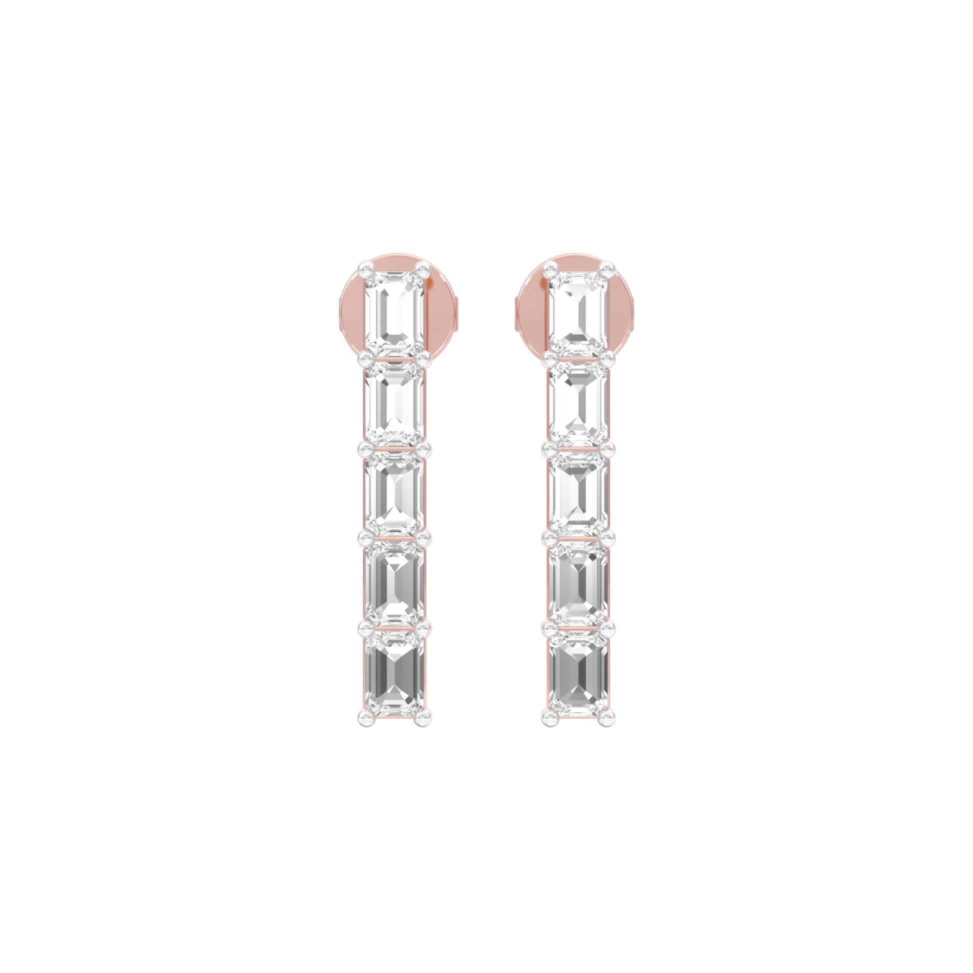 Streamlined Diamond Stud Earrings 18 KT / Rose Gold