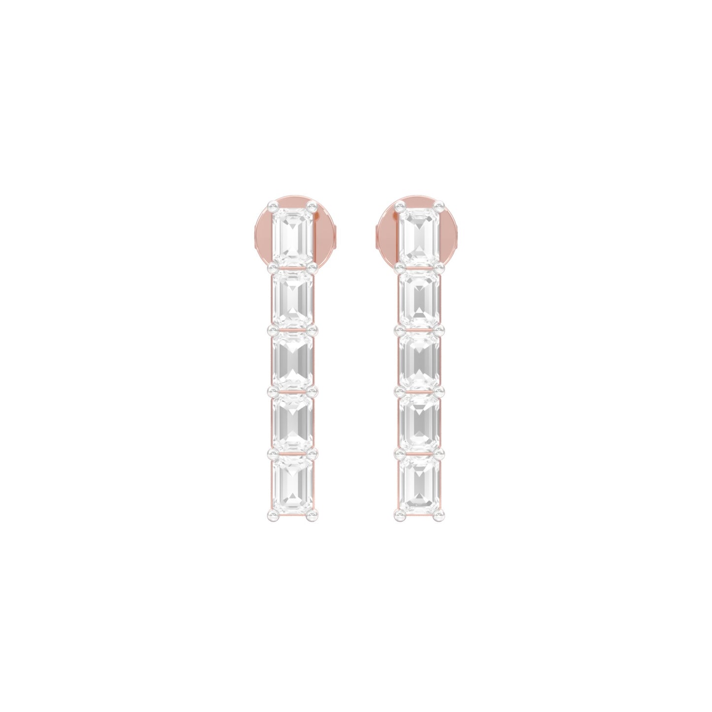 Streamlined Diamond Stud Earrings