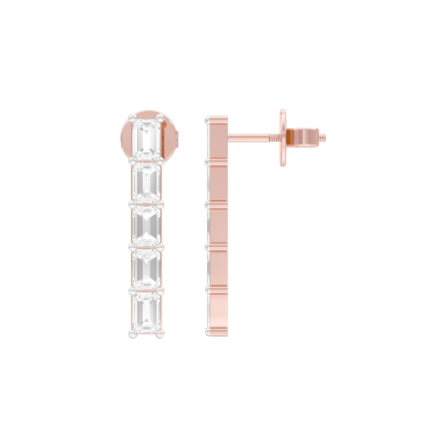 Streamlined Diamond Stud Earrings