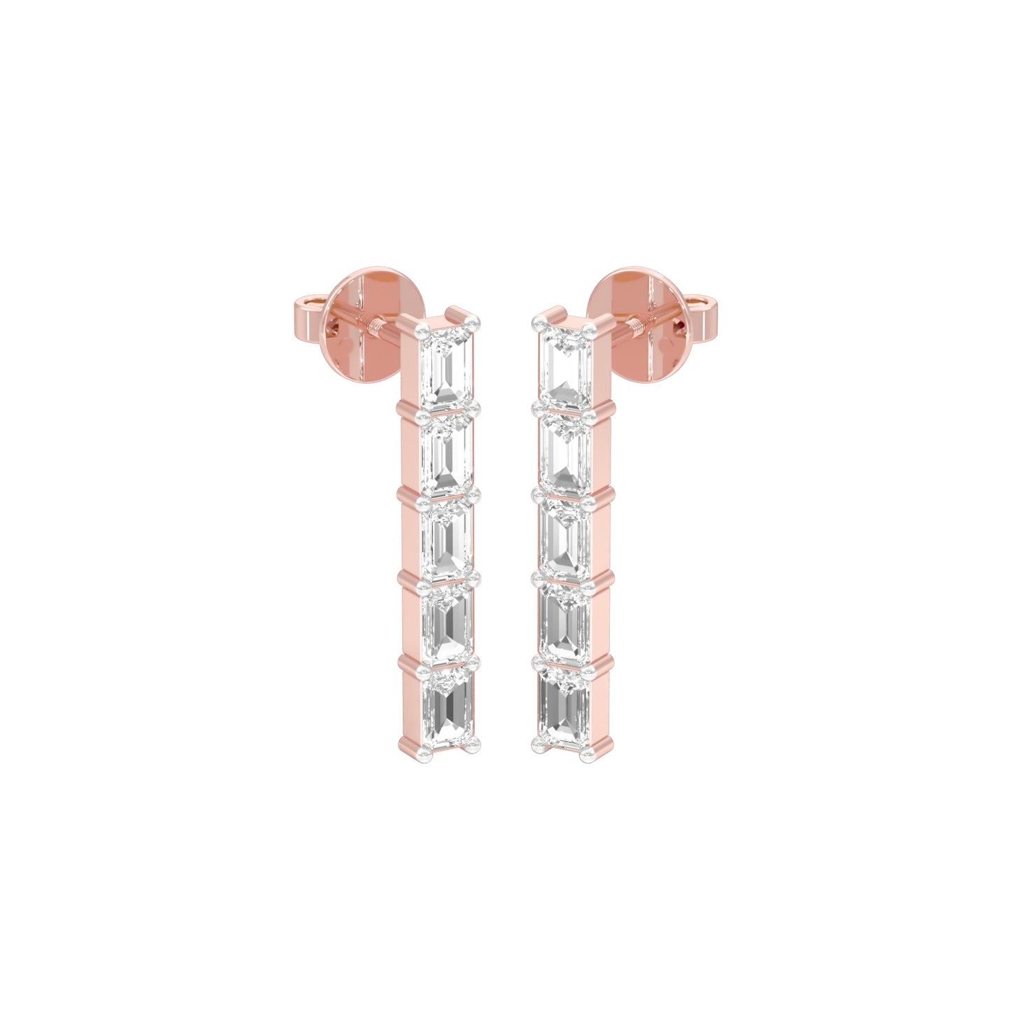 Streamlined Diamond Stud Earrings 18 KT / Rose Gold