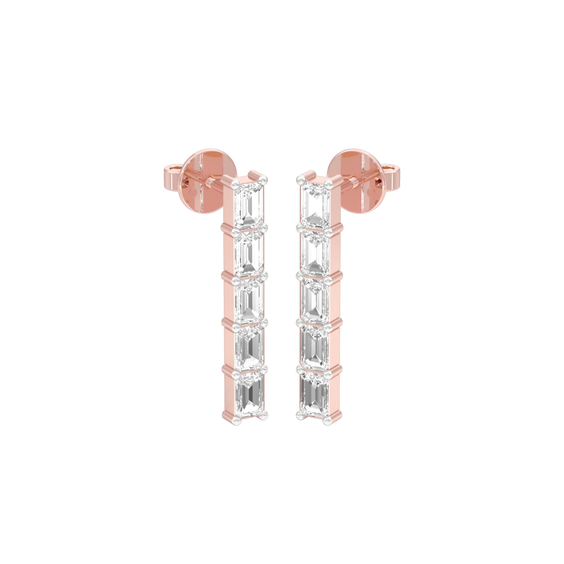 Streamlined Diamond Stud Earrings 18 KT / Rose Gold