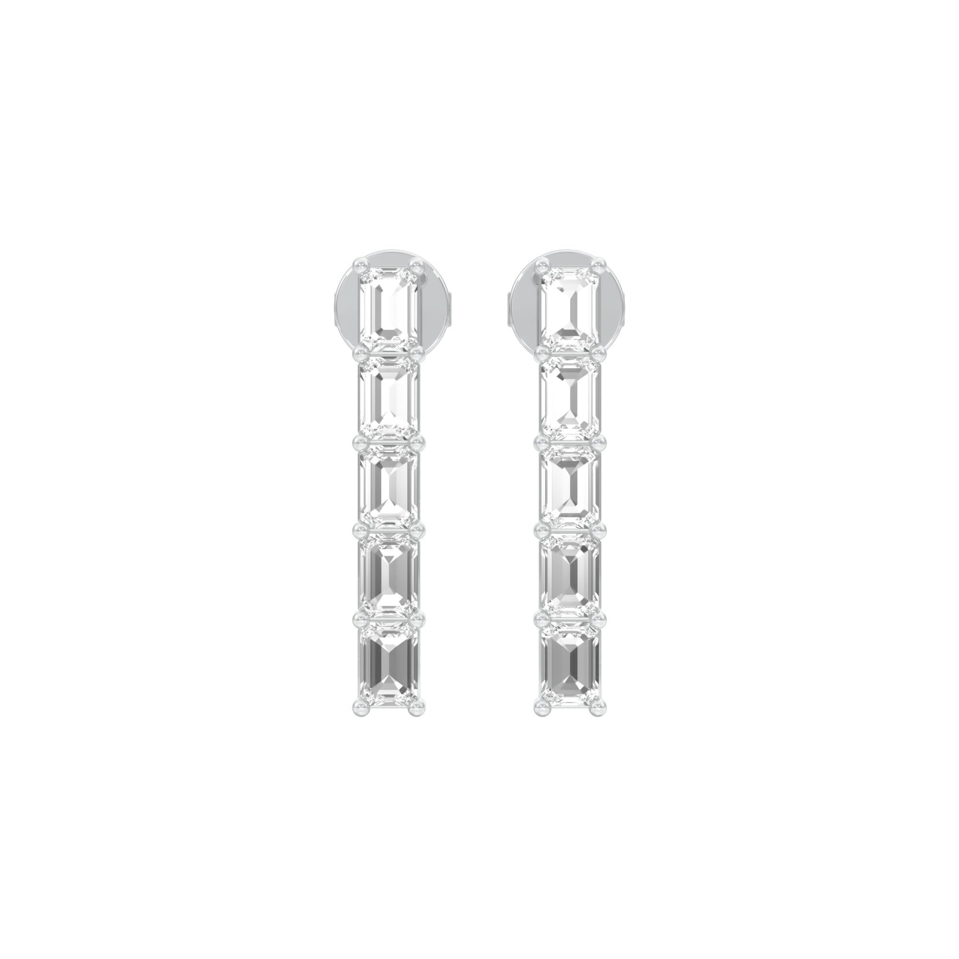 Streamlined Diamond Stud Earrings 18 KT / White Gold