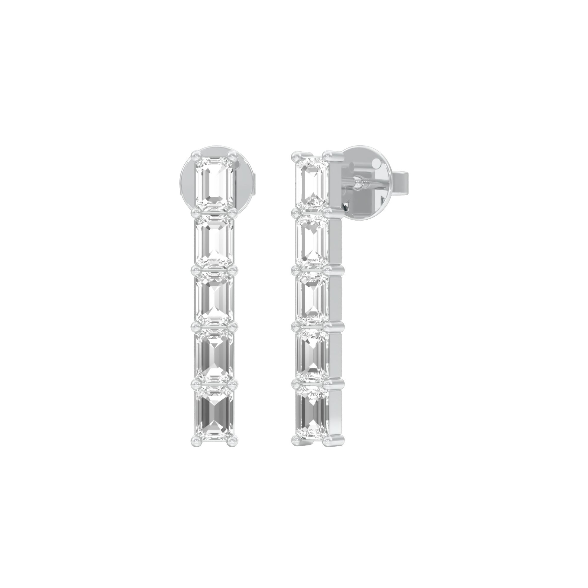 Streamlined Diamond Stud Earrings 18 KT / White Gold