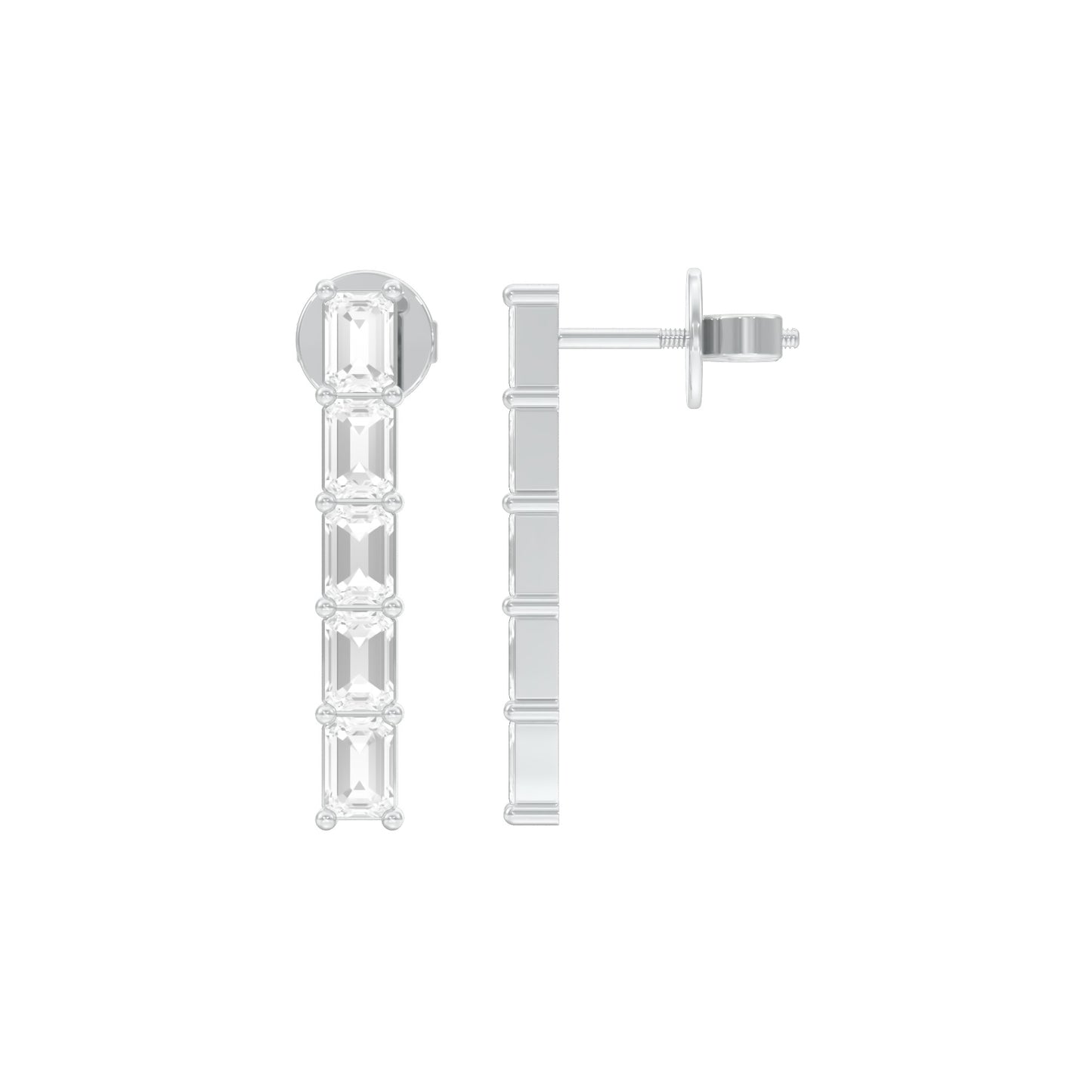 Streamlined Diamond Stud Earrings