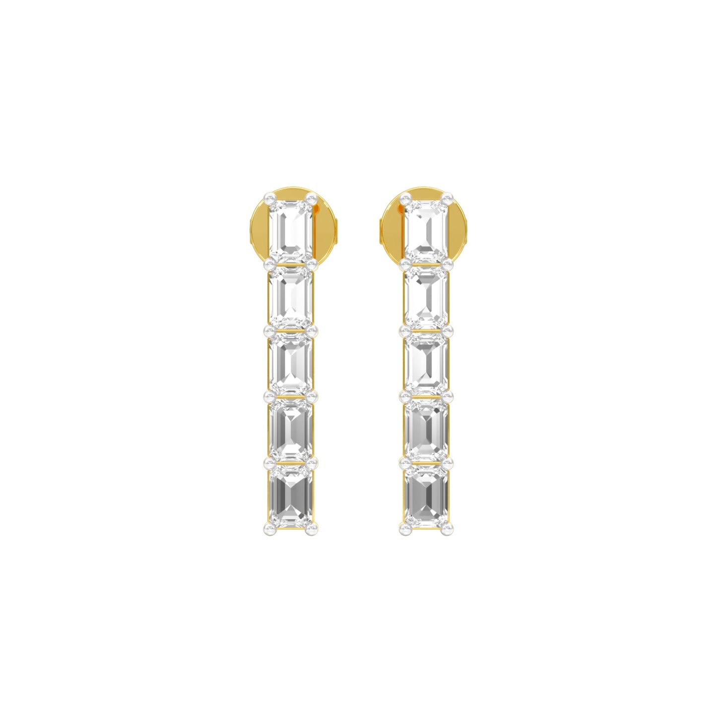 Streamlined Diamond Stud Earrings 18 KT / Yellow Gold