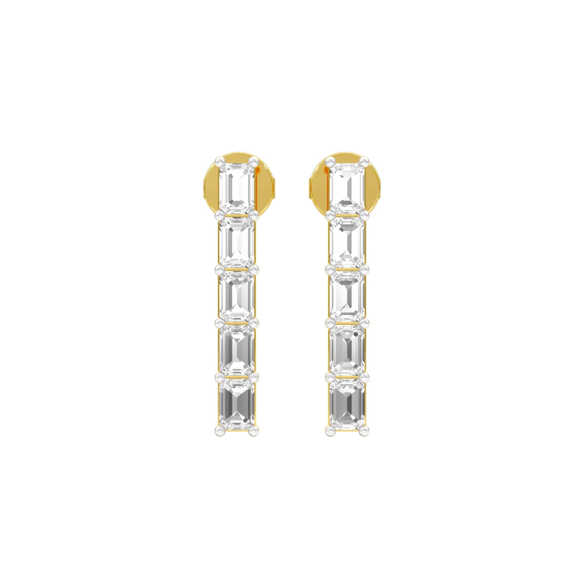 Streamlined Diamond Stud Earrings 18 KT / Yellow Gold