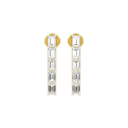 Streamlined Diamond Stud Earrings 18 KT / Yellow Gold