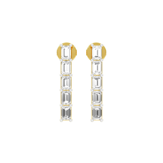 Streamlined Diamond Stud Earrings 18 KT / Yellow Gold