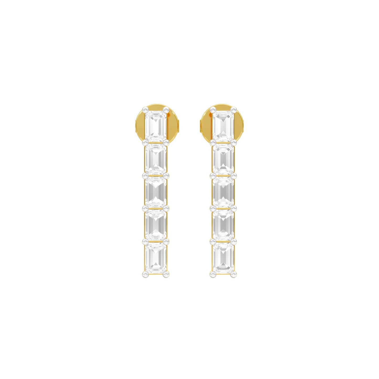 Streamlined Diamond Stud Earrings