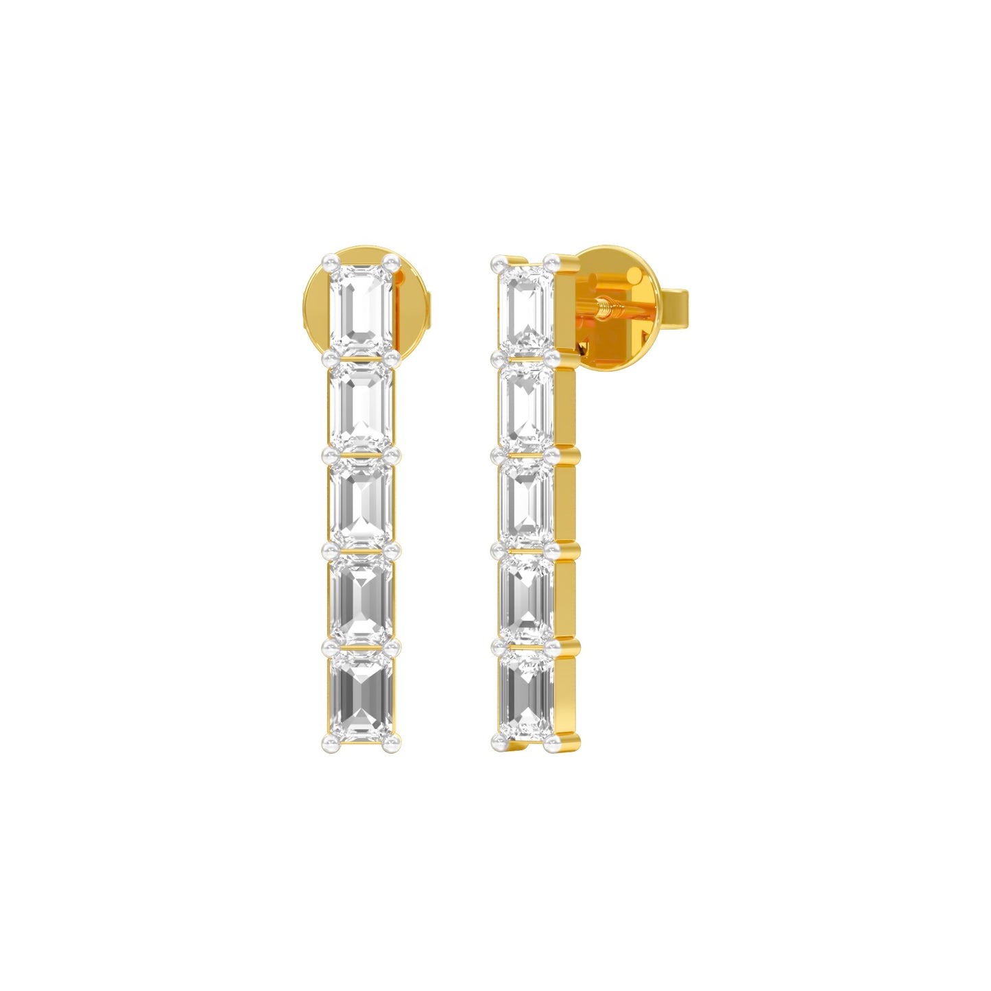 Streamlined Diamond Stud Earrings 18 KT / Yellow Gold