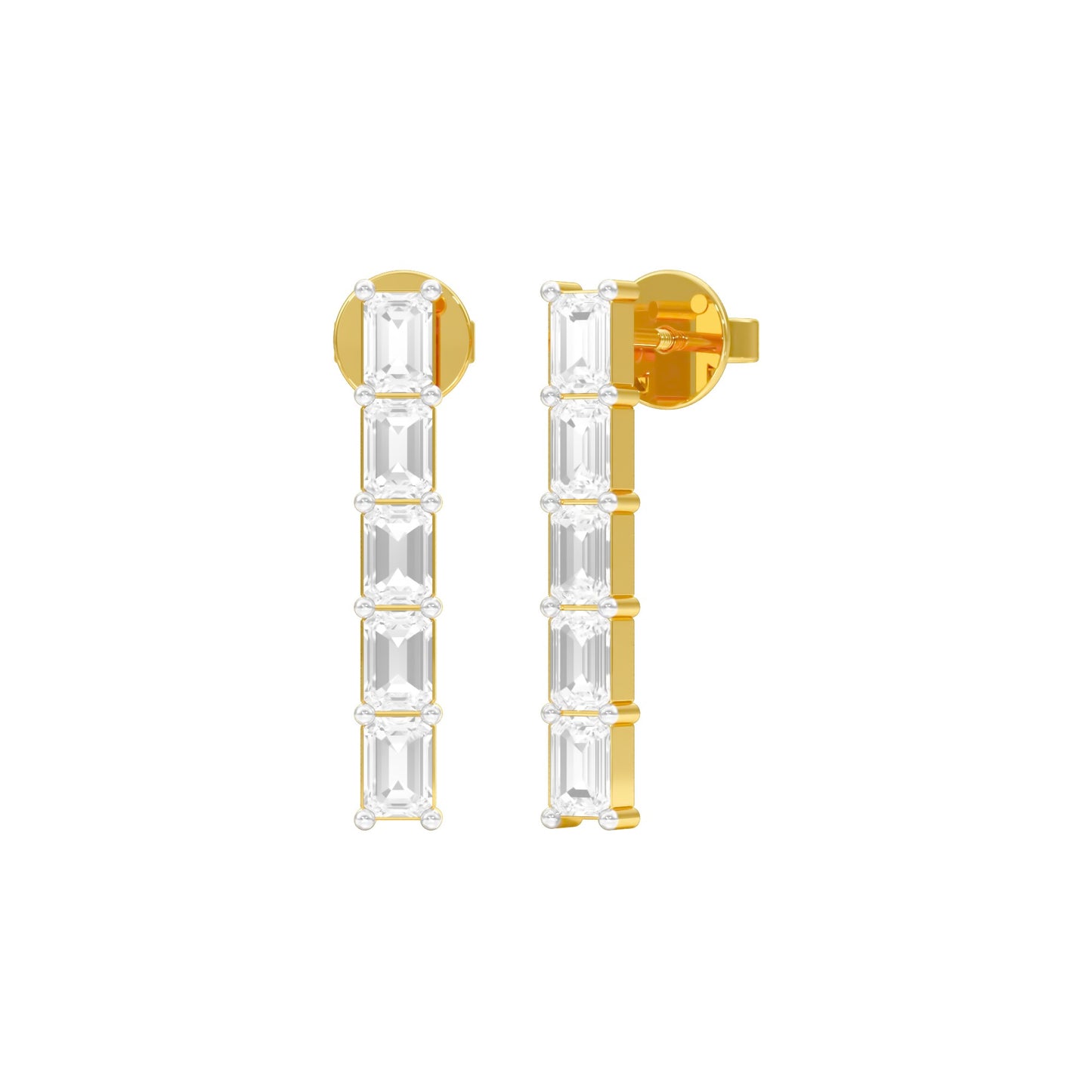 Streamlined Diamond Stud Earrings