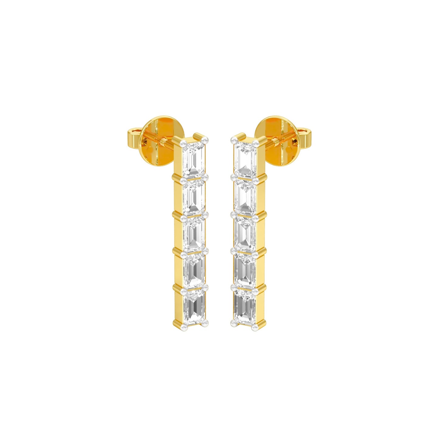 Streamlined Diamond Stud Earrings 18 KT / Yellow Gold