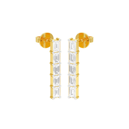 Streamlined Diamond Stud Earrings