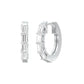 Linear Baugette Diamond Bali Earrings 18 KT / White Gold