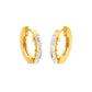 Linear Baugette Diamond Bali Earrings 18 KT / Yellow Gold