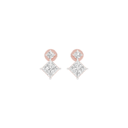 Lit Facet Diamond Drop Earrings 18 KT / Rose Gold